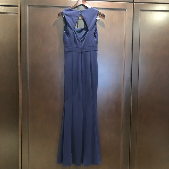 Decode 1.8 Navy Open Back Fitted Mermaid Gown - Picture 5 of 7